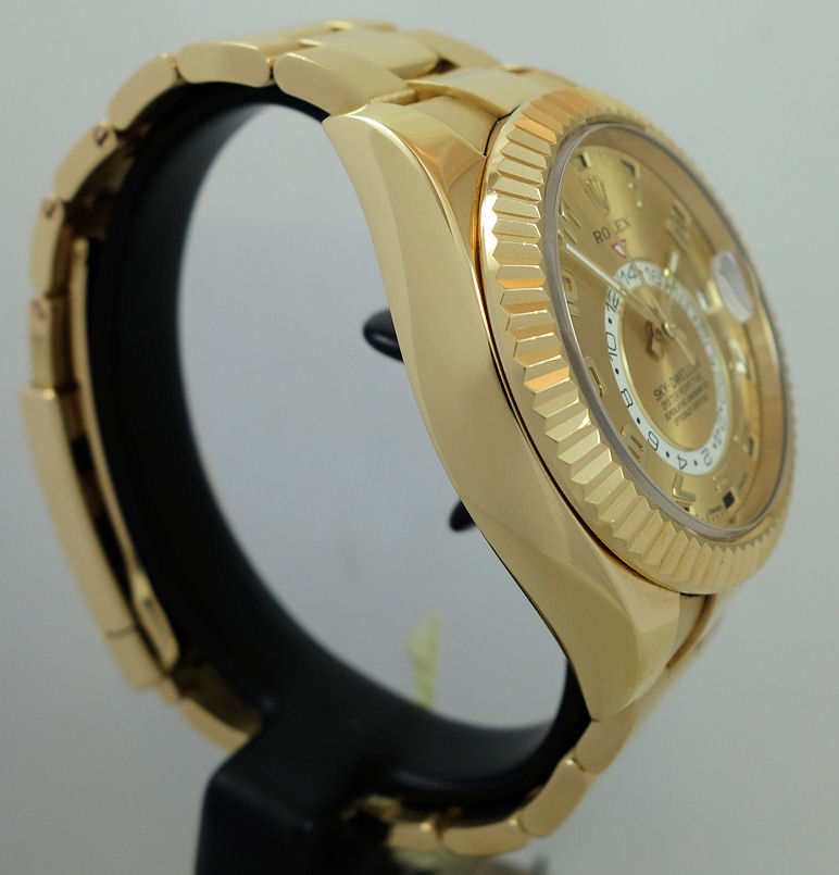 DSC06888 Rolex Sky-Dweller 18k Yellow-Gold 326938 Gold Arabic-dial Full Set!!