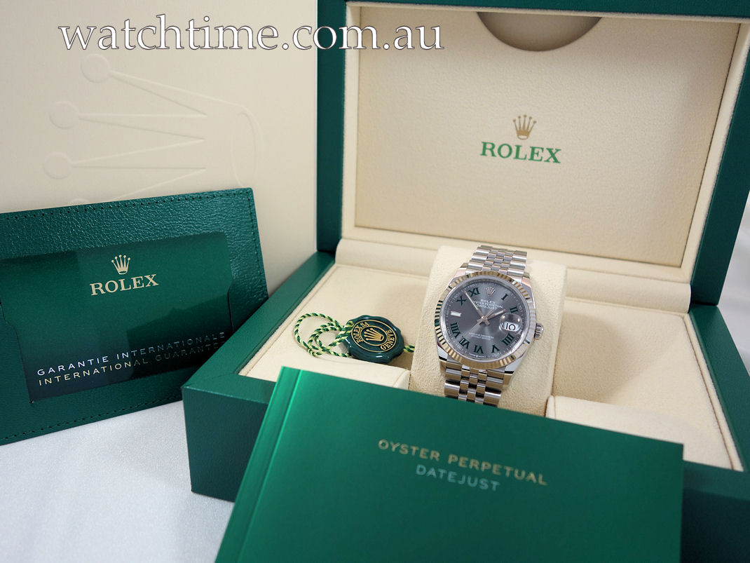 DSC06899 Rolex Datejust 36 Wimbledon Dial, Jubilee 126234 Box & Card *AS NEW*