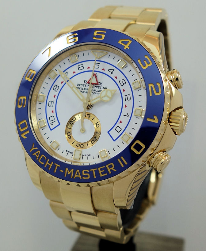 DSC07040 Rolex Yacht-Master II 18K Yellow-Gold 116688 Box & Card 2018 Full Rolex Service 2025