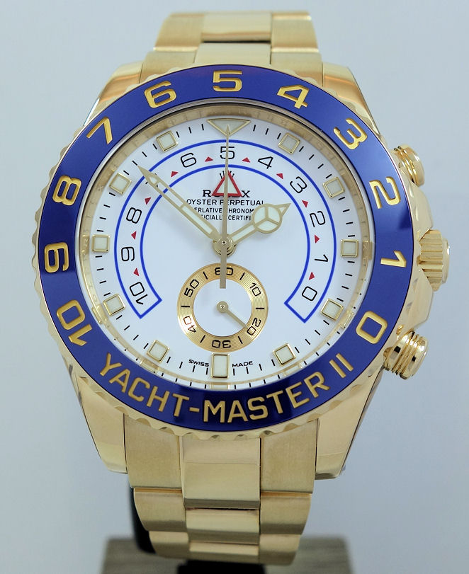 DSC07042 Rolex Yacht-Master II 18K Yellow-Gold 116688 Box & Card 2018 Full Rolex Service 2025