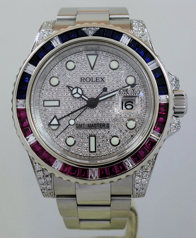 DSC07184 Rolex GMT II Steel (After-market) Diamonds, Rubies & Sapphires 116710LN