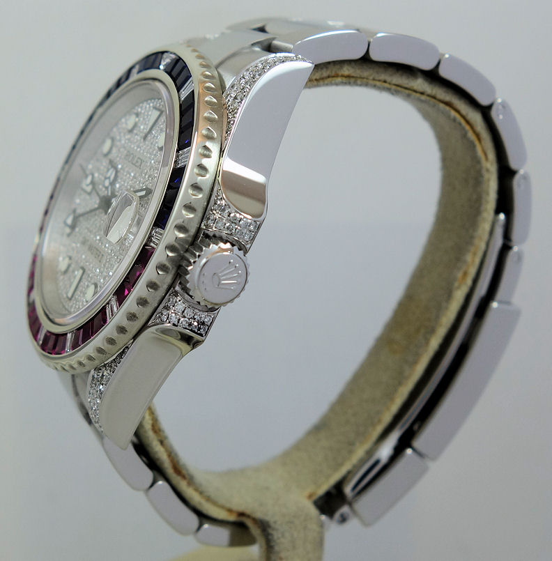 DSC07186 Rolex GMT II Steel (After-market) Diamonds, Rubies & Sapphires 116710LN