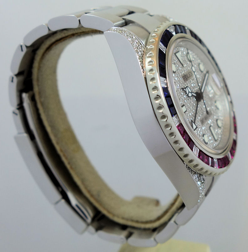 DSC07189 Rolex GMT II Steel (After-market) Diamonds, Rubies & Sapphires 116710LN