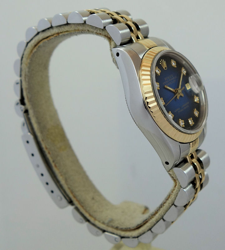 DSC07212 Rolex Lady-Datejust 26mm 18k & Steel, Blue-Vignette Diamond dial 69173