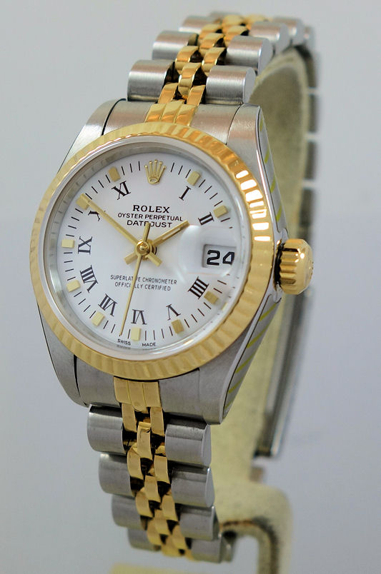 DSC07341 Rolex Lady Datejust 18k & Steel, White Roman dial 69173