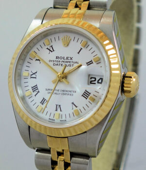 Rolex Lady Datejust 18k & Steel, White Roman dial 69173