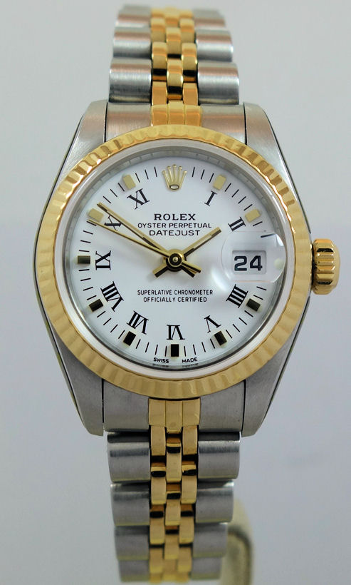 DSC07343 Rolex Lady Datejust 18k & Steel, White Roman dial 69173