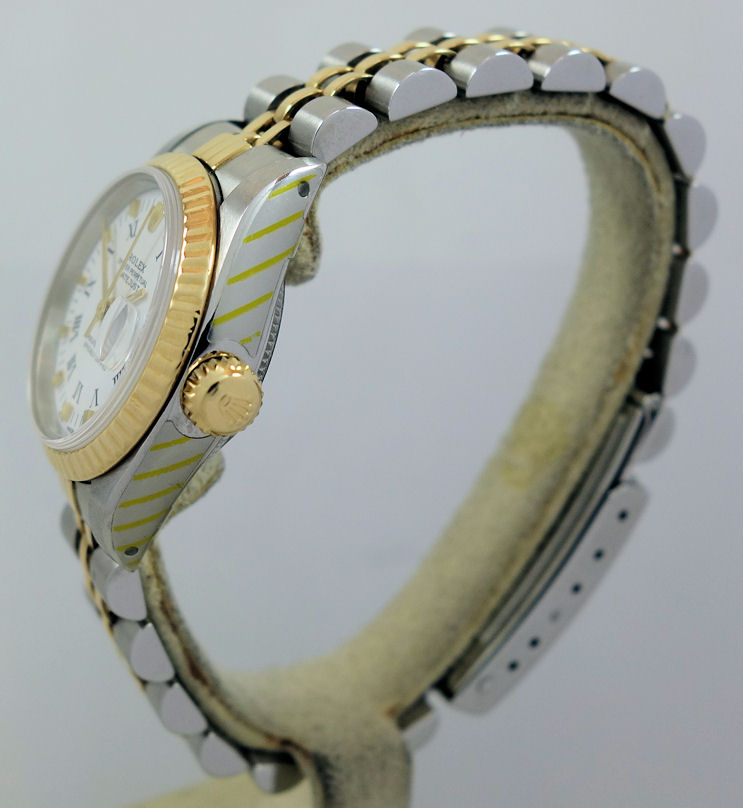 DSC07346 Rolex Lady Datejust 18k & Steel, White Roman dial 69173