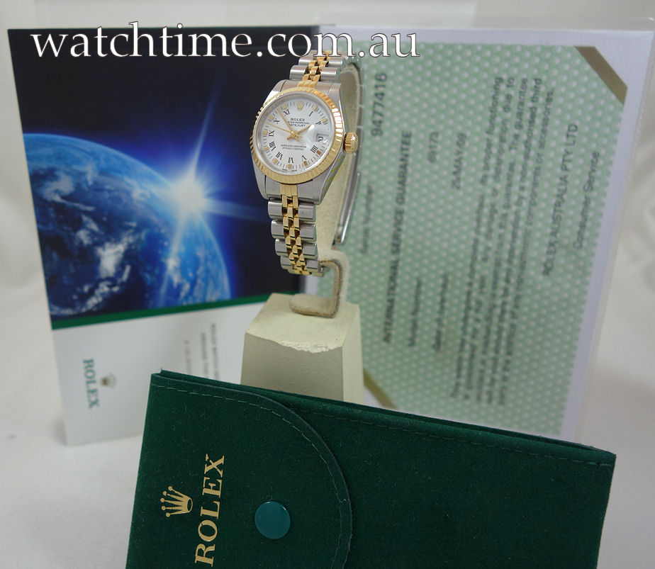DSC07353 Rolex Lady Datejust 18k & Steel, White Roman dial 69173