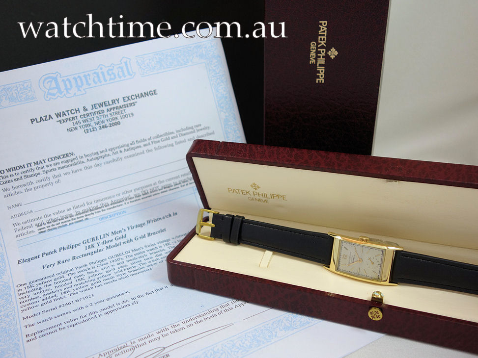 DSC07365 1950s PATEK PHILIPPE ref 2461 18ct Yellow-Gold Rectangular Calibre 9-90