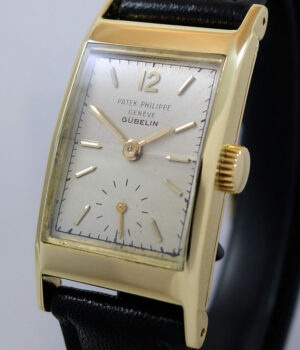 1950s PATEK PHILIPPE ref 2461 18ct Yellow-Gold Rectangular Calibre 9-90