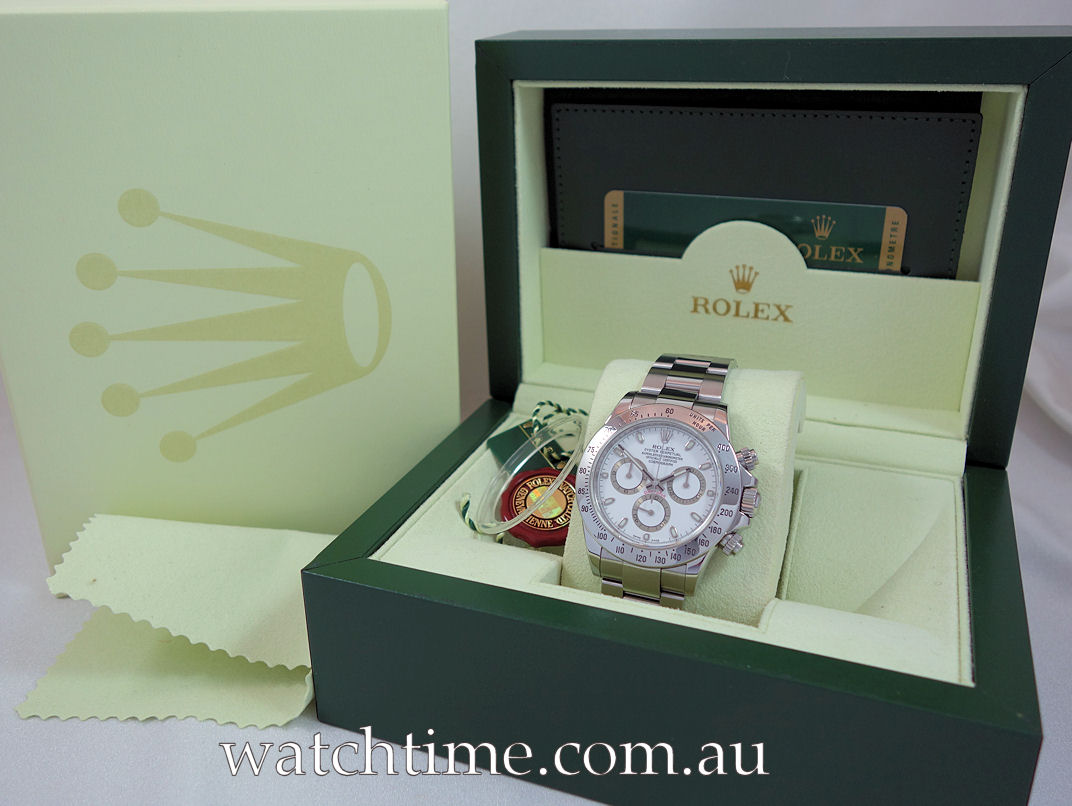 DSC07396 Rolex Daytona Steel White-Dial 116520 Box & Card Full Set 2010 1 Owner