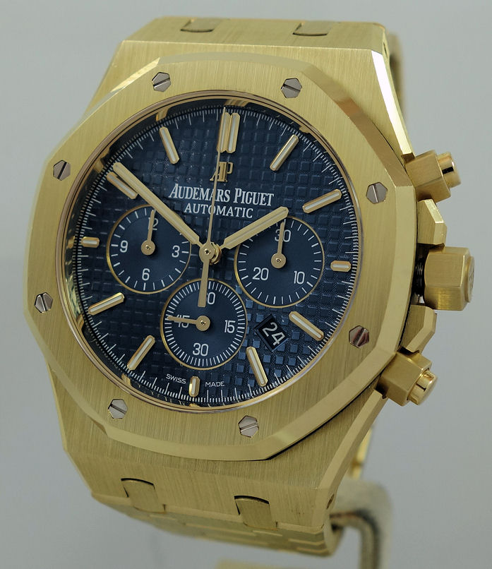 DSC07487 Audemars Piguet ROYAL OAK Chronograph 18k Yellow Gold 41mm Blue Dial 26320BA.OO.1220BA.02