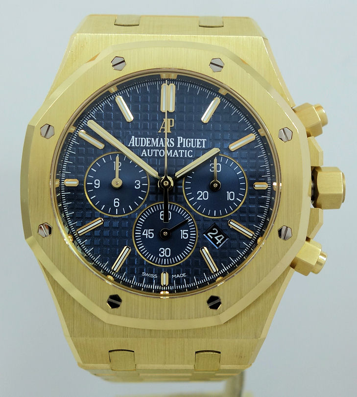 DSC07493 Audemars Piguet ROYAL OAK Chronograph 18k Yellow Gold 41mm Blue Dial 26320BA.OO.1220BA.02