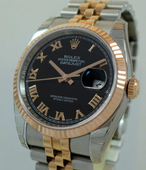 Rolex Datejust 36 Steel & 18k Everose, Black Roman dial  116231*UNUSED* $5000 under Retail