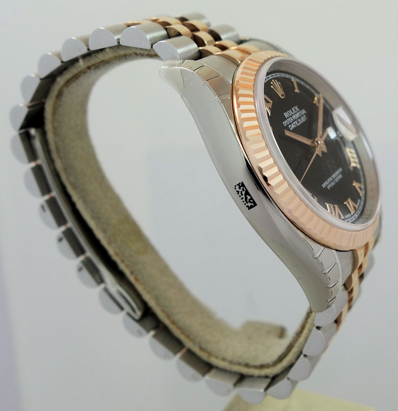 DSC07529 Rolex Datejust 36 Steel & 18k Everose, Black Roman dial 116231*UNUSED* $5000 under Retail