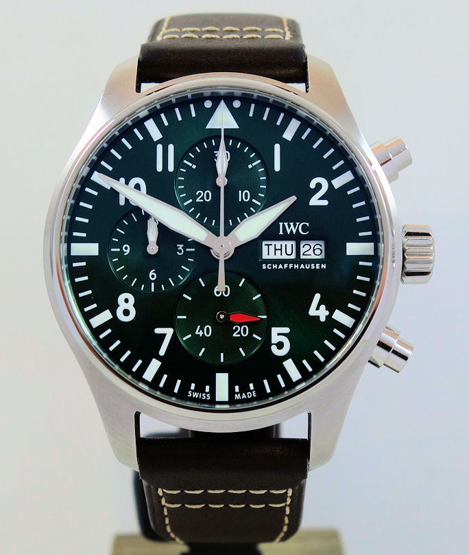 DSC07537 IWC Pilot Chronograph IW378005 GREEN-dial 43mm Steel