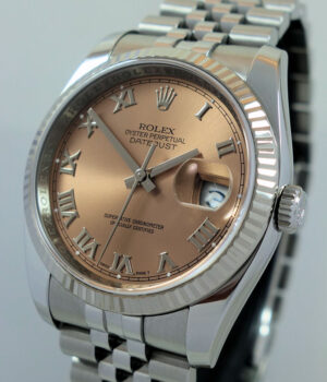 Rolex Datejust 36mm Steel, Salmon-Rose Roman dial 116234 Box & Card