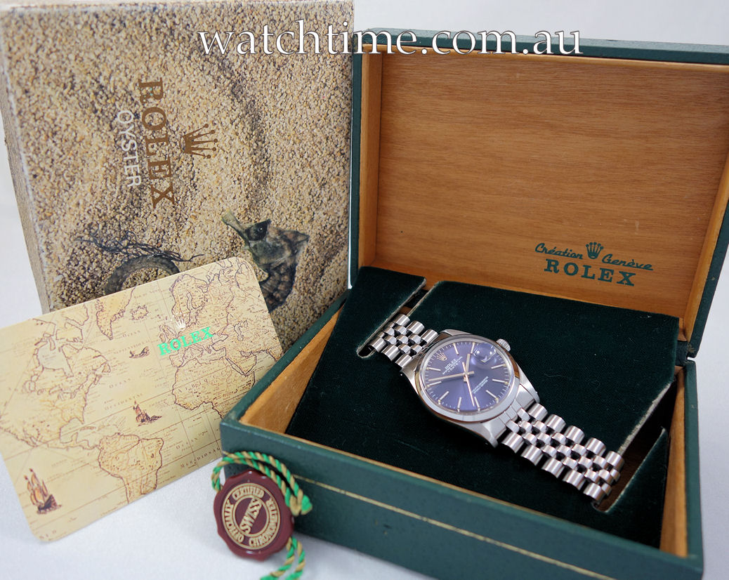 DSC09967 Rolex OysterDate, RARE Purple-dial ref 15000 c 1982
