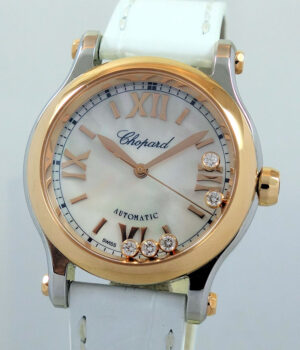 CHOPARD Happy Sport 18ct Rose-Gold & Steel, Floating Diamonds  278573-6018 *65% off Retail*