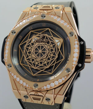 HUBLOT Big Bang One Click Sang Bleu 18k King-Gold, Diamonds, 465.OS.7048.VR.1204.MXM20 *50% OFF RETAIL*