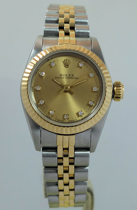 DSC08458 Rolex Lady Oyster Perpetual 18k & Steel, Diamond-dial 67193
