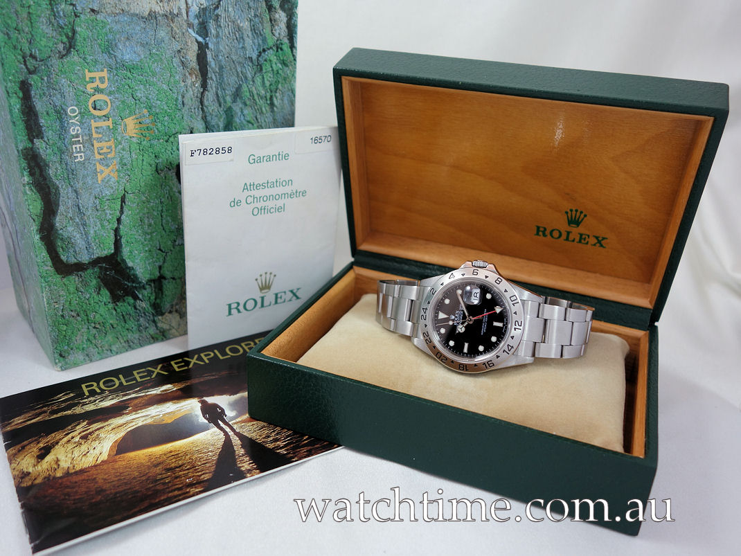 DSC08582 Rolex Explorer II Black dial 16570 Box & Papers