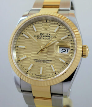 Rolex Datejust 36 Steel & 18k Yellow-Gold, Motif Dial 126233  MAY 2024  Box & Card