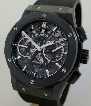 HUBLOT Classic Fusion "BLACK MAGIC" Aerofusion Black-Ceramic 45mm Automatic 525.CM.0170.RX 55% Off Retail
