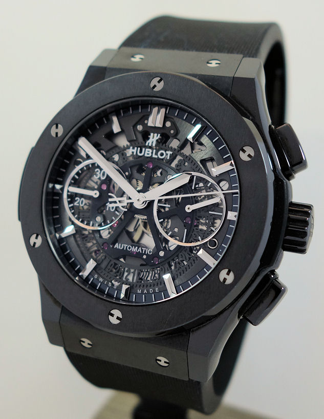 DSC08607 HUBLOT Classic Fusion "BLACK MAGIC" Aerofusion Black-Ceramic 45mm Automatic 525.CM.0170.RX 55% Off Retail