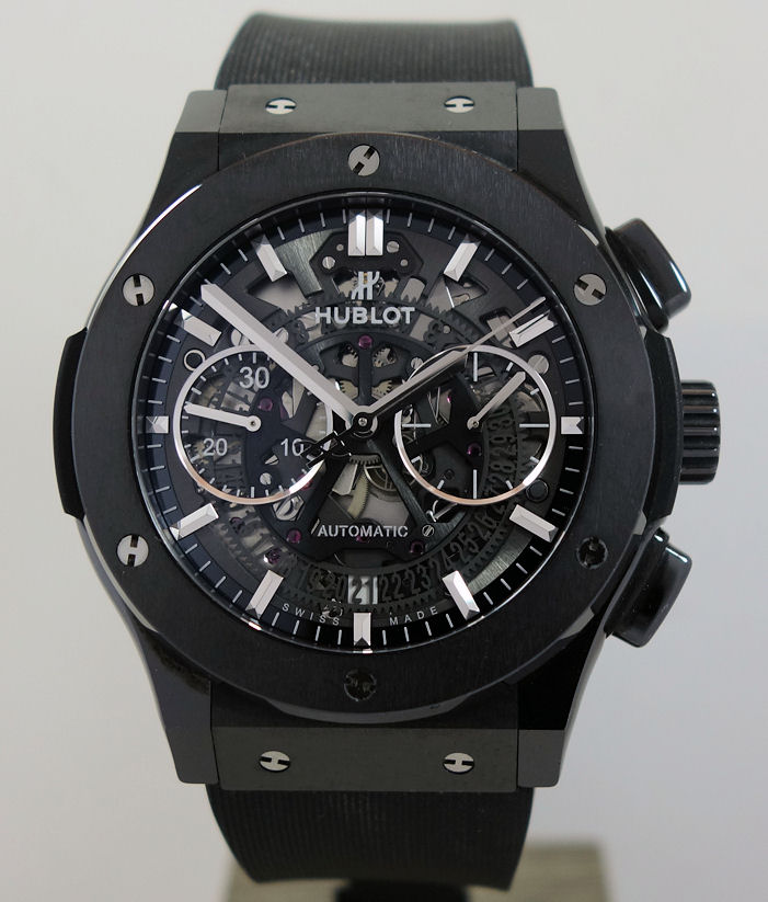 DSC08609 HUBLOT Classic Fusion "BLACK MAGIC" Aerofusion Black-Ceramic 45mm Automatic 525.CM.0170.RX 55% Off Retail