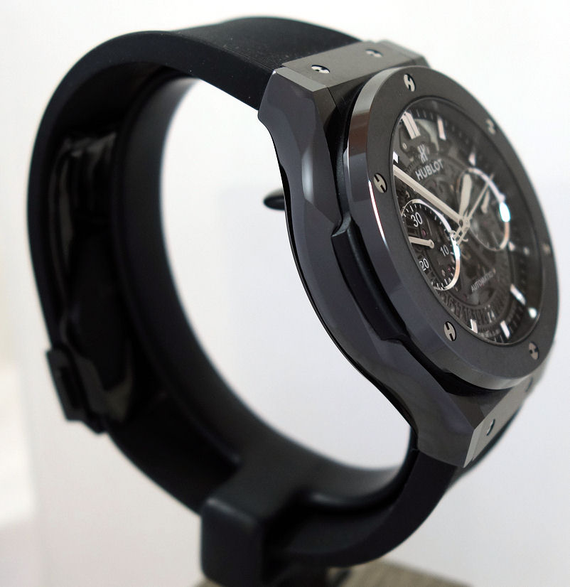 DSC08617 HUBLOT Classic Fusion "BLACK MAGIC" Aerofusion Black-Ceramic 45mm Automatic 525.CM.0170.RX 55% Off Retail