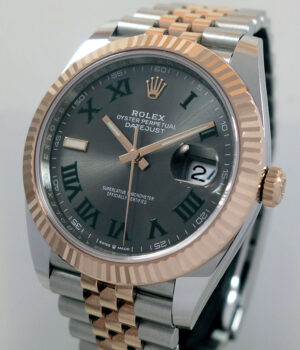 Rolex Datejust 41 Wimbledon 18k Everose & Steel on Jubilee 126331 Rolex Service Card Dated Nov 2025