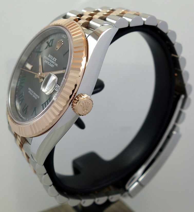 DSC08730 Rolex Datejust 41 Wimbledon 18k Everose & Steel on Jubilee 126331 Rolex Service Card Dated Nov 2025