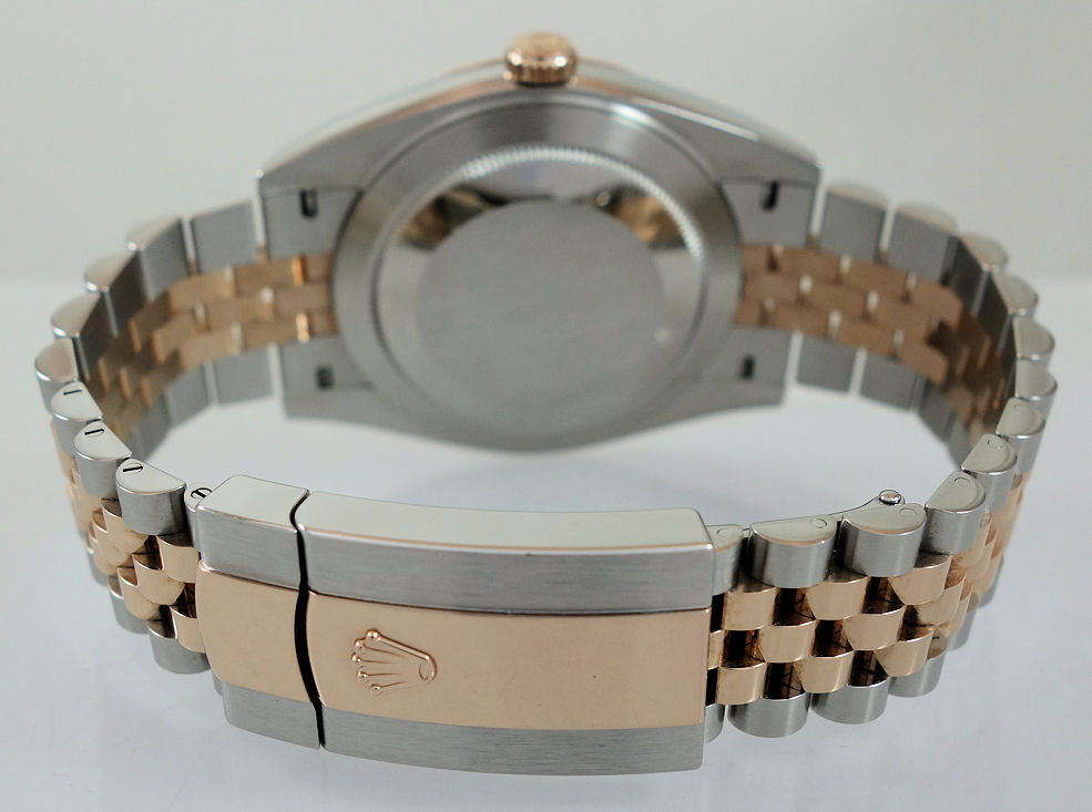 DSC08735 Rolex Datejust 41 Wimbledon 18k Everose & Steel on Jubilee 126331 Rolex Service Card Dated Nov 2025