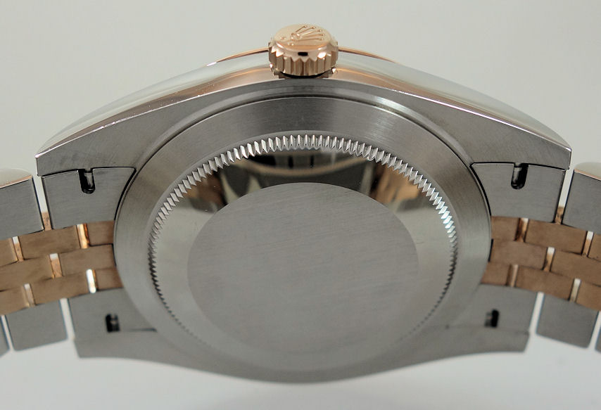 DSC08736 Rolex Datejust 41 Wimbledon 18k Everose & Steel on Jubilee 126331 Rolex Service Card Dated Nov 2025