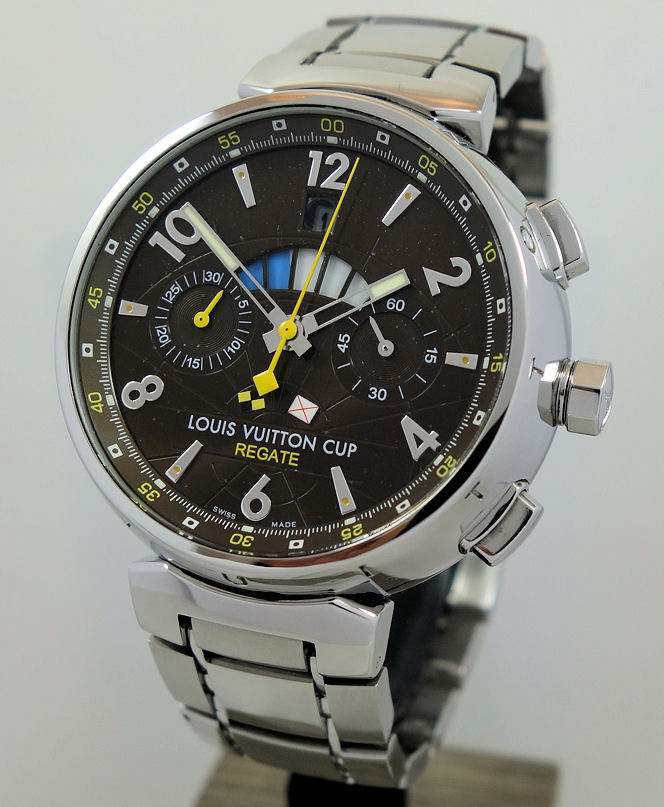 DSC09231 Louis Vuitton Tambour CUP Regatta Chrono Q10210 Bronze dial, Steel bracelet