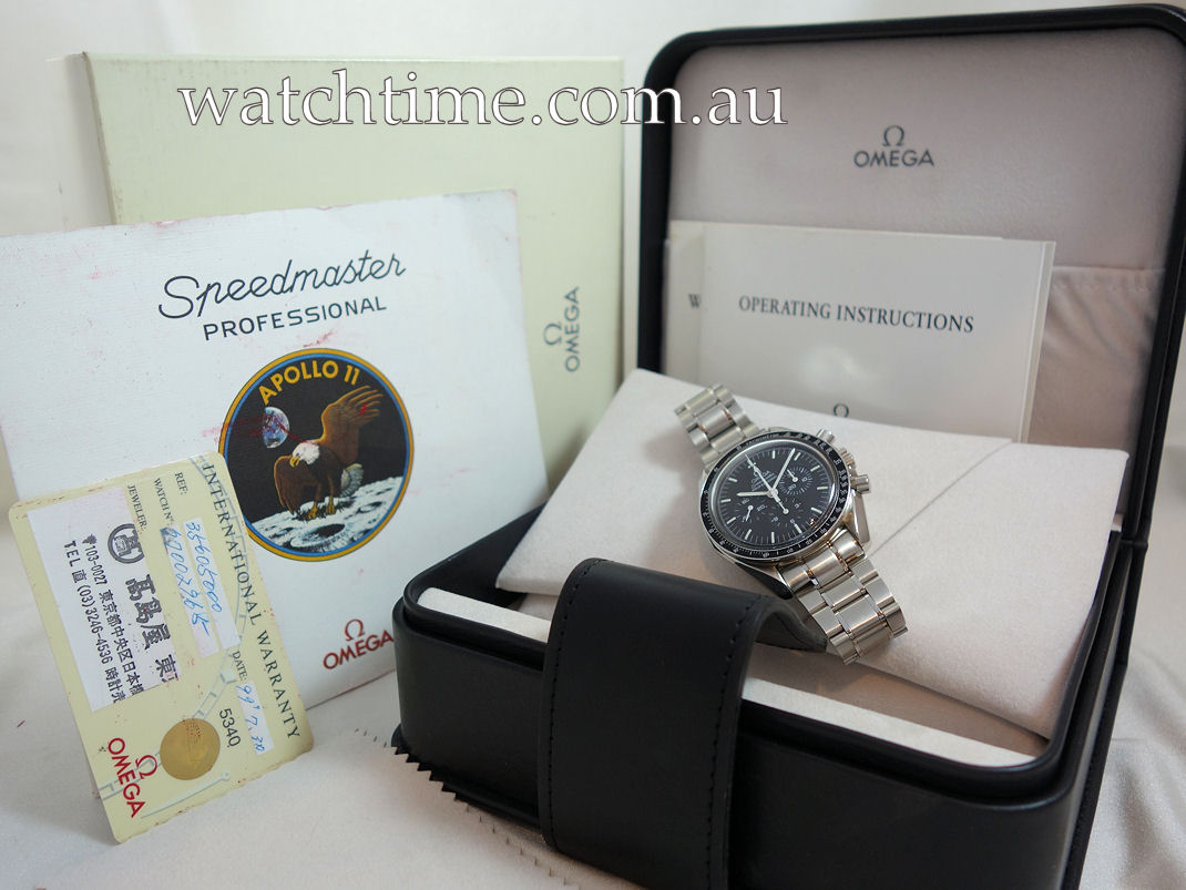 DSC01245 Omega APOLLO 11 Speedmaster 30th Anniversary MOON-Landing Ltd. Edn. 3560.50.00 Box, Papers & Card!