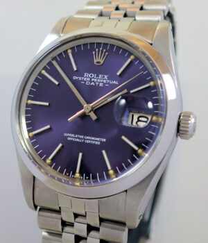 Rolex OysterDate, RARE Purple-dial  ref 15000 c 1982