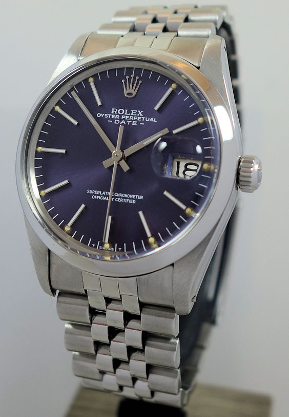 DSC09365 Rolex OysterDate, RARE Purple-dial ref 15000 c 1982