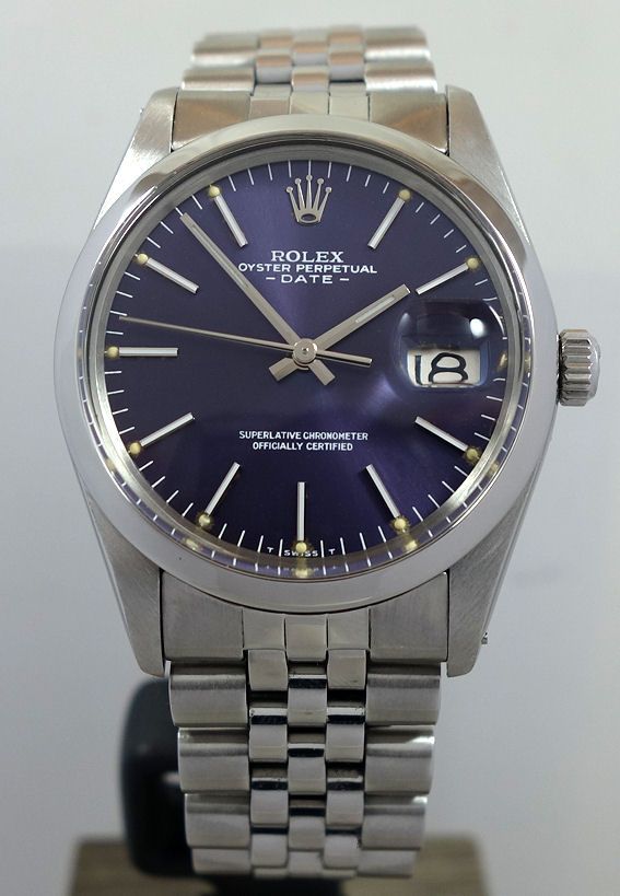 DSC09366 Rolex OysterDate, RARE Purple-dial ref 15000 c 1982