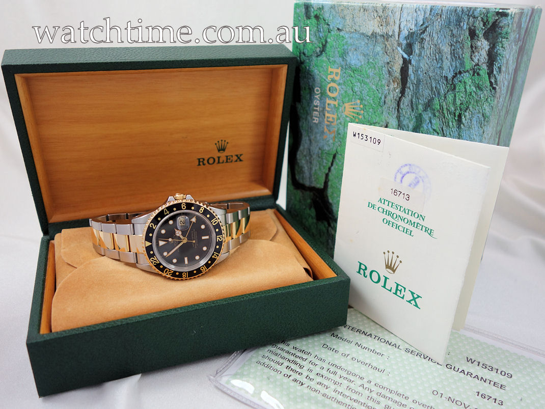DSC09579 Rolex GMT Master II 16713 18k & Steel Box & Papers 1997