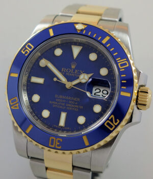 Rolex Submariner Date 116613LB, 18ct & Steel  Rare!!! Flat Blue-Dial
