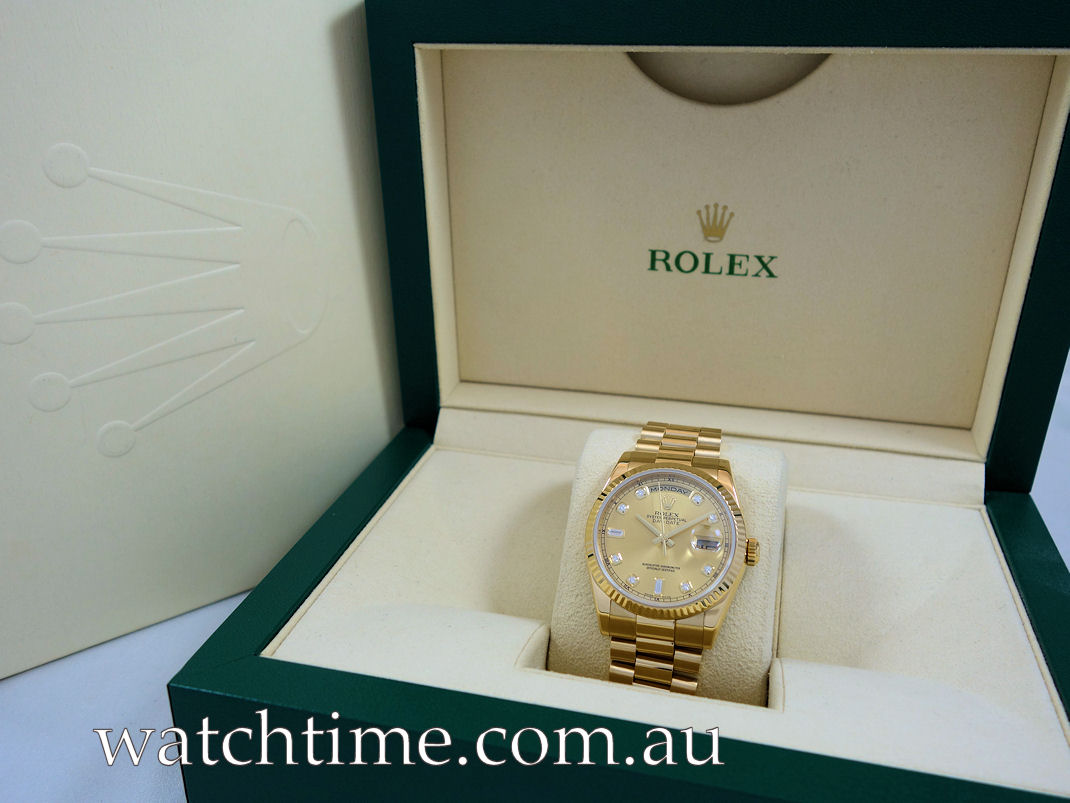 DSC00045 Rolex President Day-Date 36mm Yellow-Gold with Diamond-dial 118238