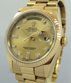 Rolex President Day-Date 36mm Yellow-Gold with Diamond-dial 118238
