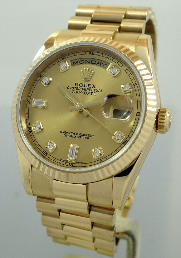 DSC00048 Rolex President Day-Date 36mm Yellow-Gold with Diamond-dial 118238