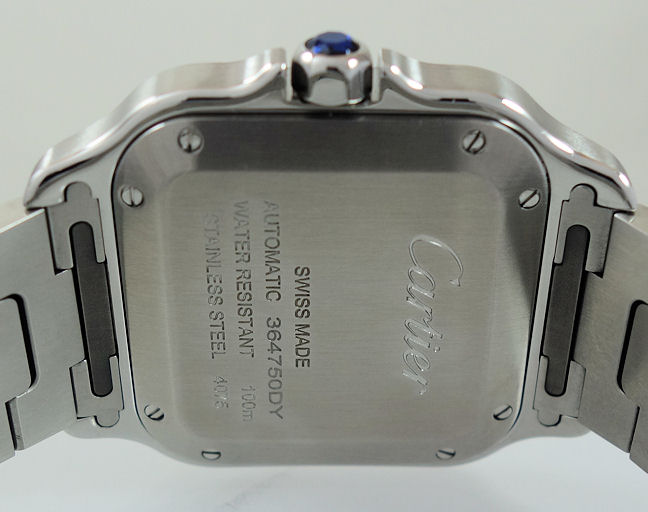 DSC00081 Cartier SANTOS DE CARTIER Midsize, Green Roman dial WSSA0061 Box & Card 2023