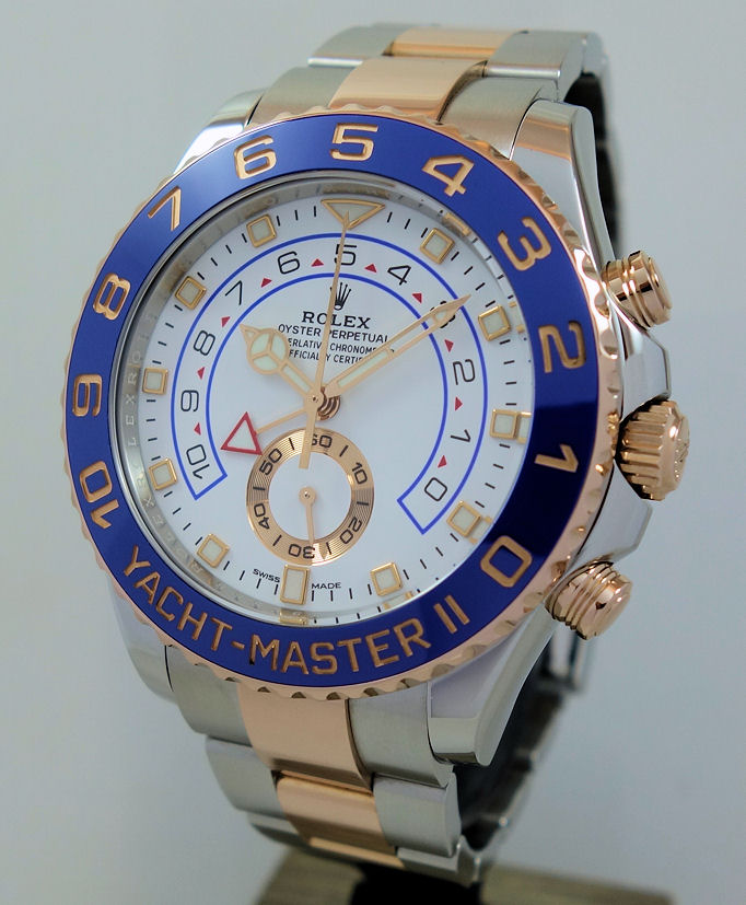 DSC00141 Rolex Yacht-Master II 18k Everose Gold & Steel 116681 Full Set Box & Card