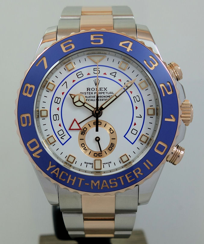 DSC00145 Rolex Yacht-Master II 18k Everose Gold & Steel 116681 Full Set Box & Card