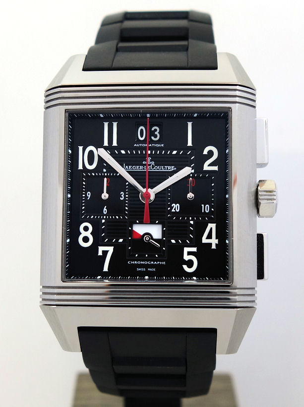 DSC09847 JAEGER LECOULTRE Reverso Squadra World Chronograph XL Titanium & Rubber Q702T670